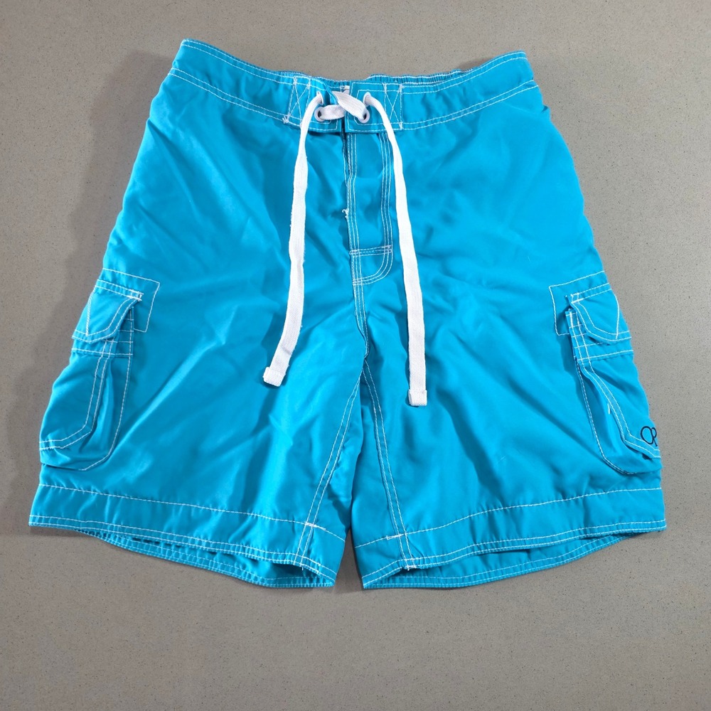OP Ocean Pacific Mens Blue Cargo Board Shorts Swim Trunks Size M 32-34